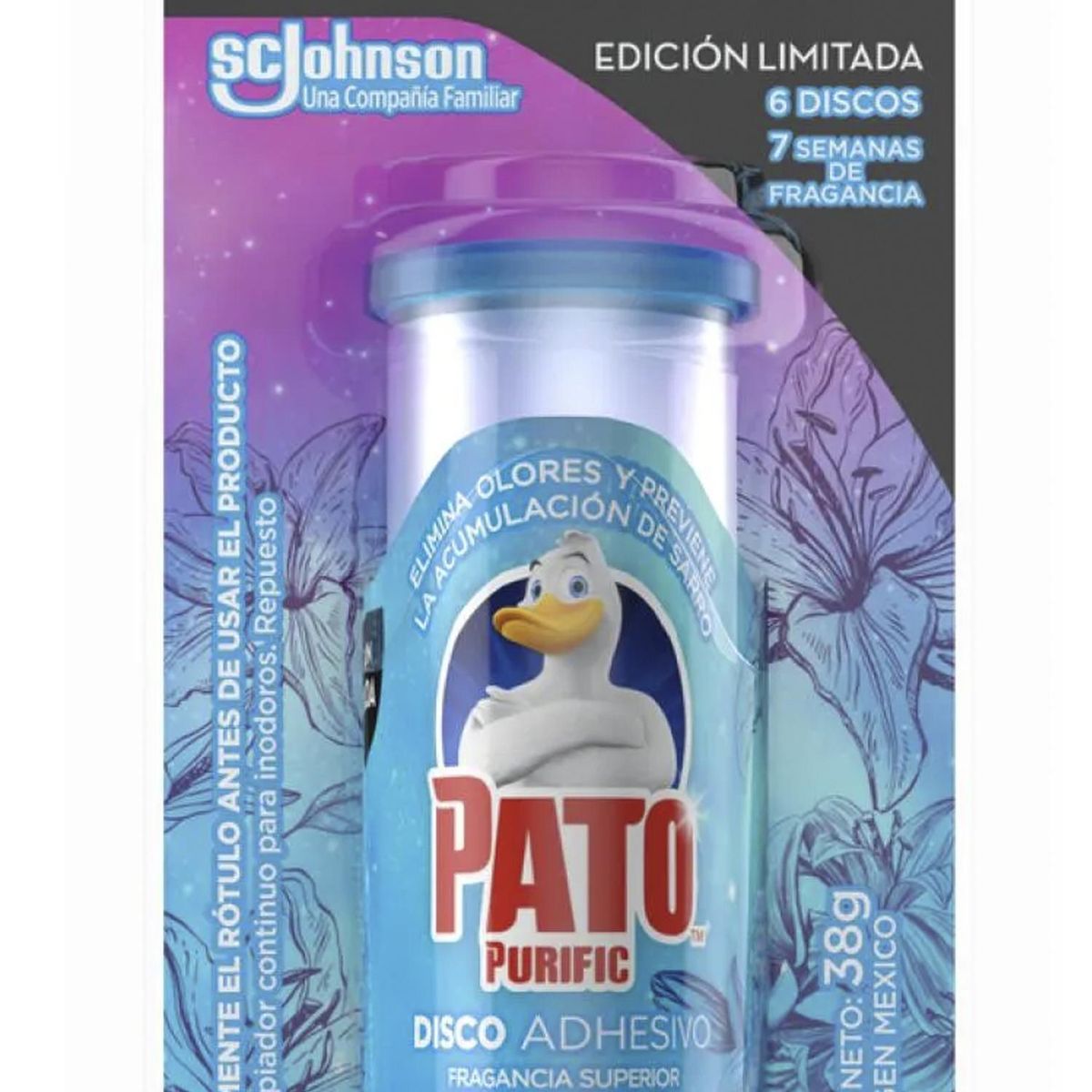 PATO PURIFIC - Repuesto Disco Activos Para Inodoro Aroma Flores