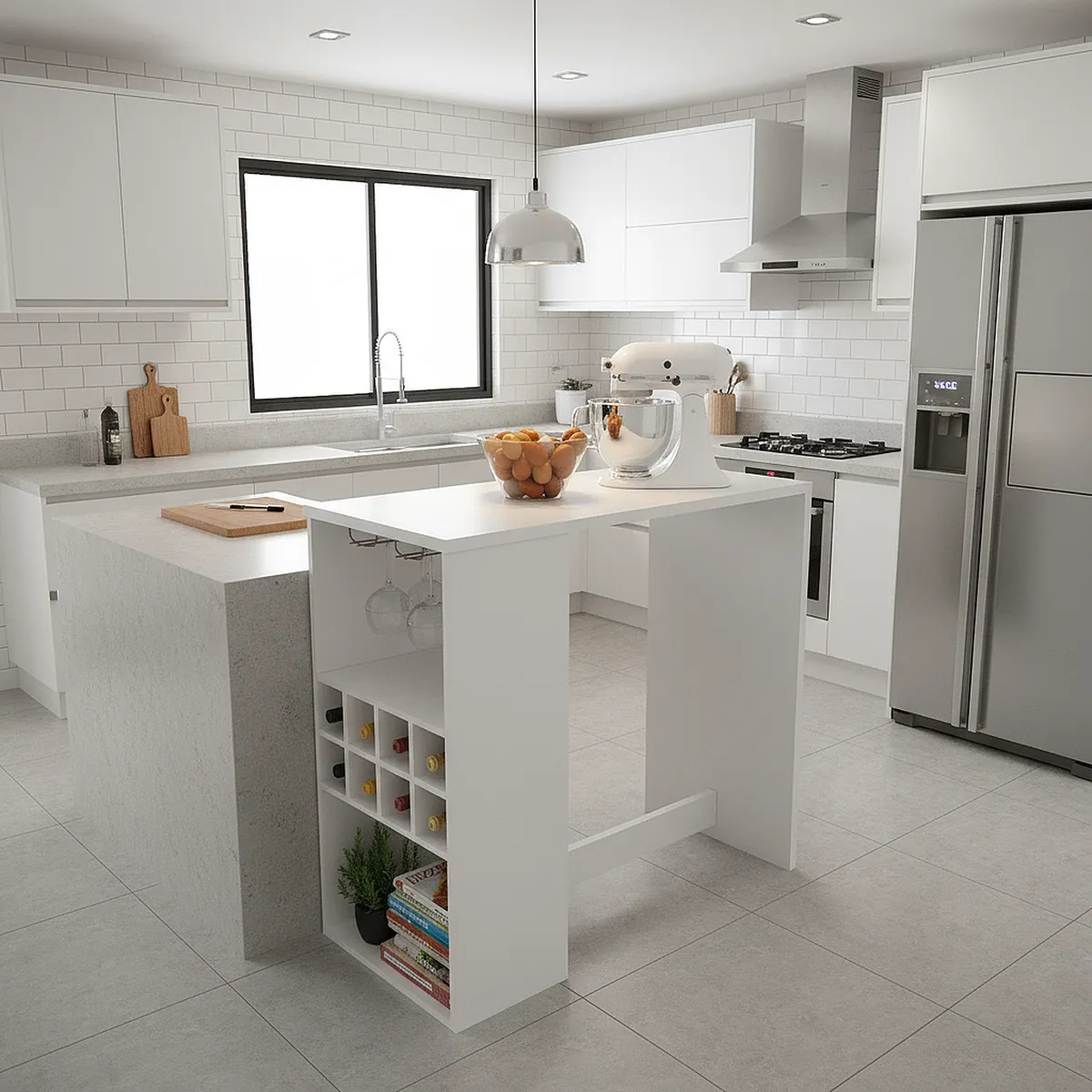 TECNOMOBILI - Mesa De Cocina Isla Blanca