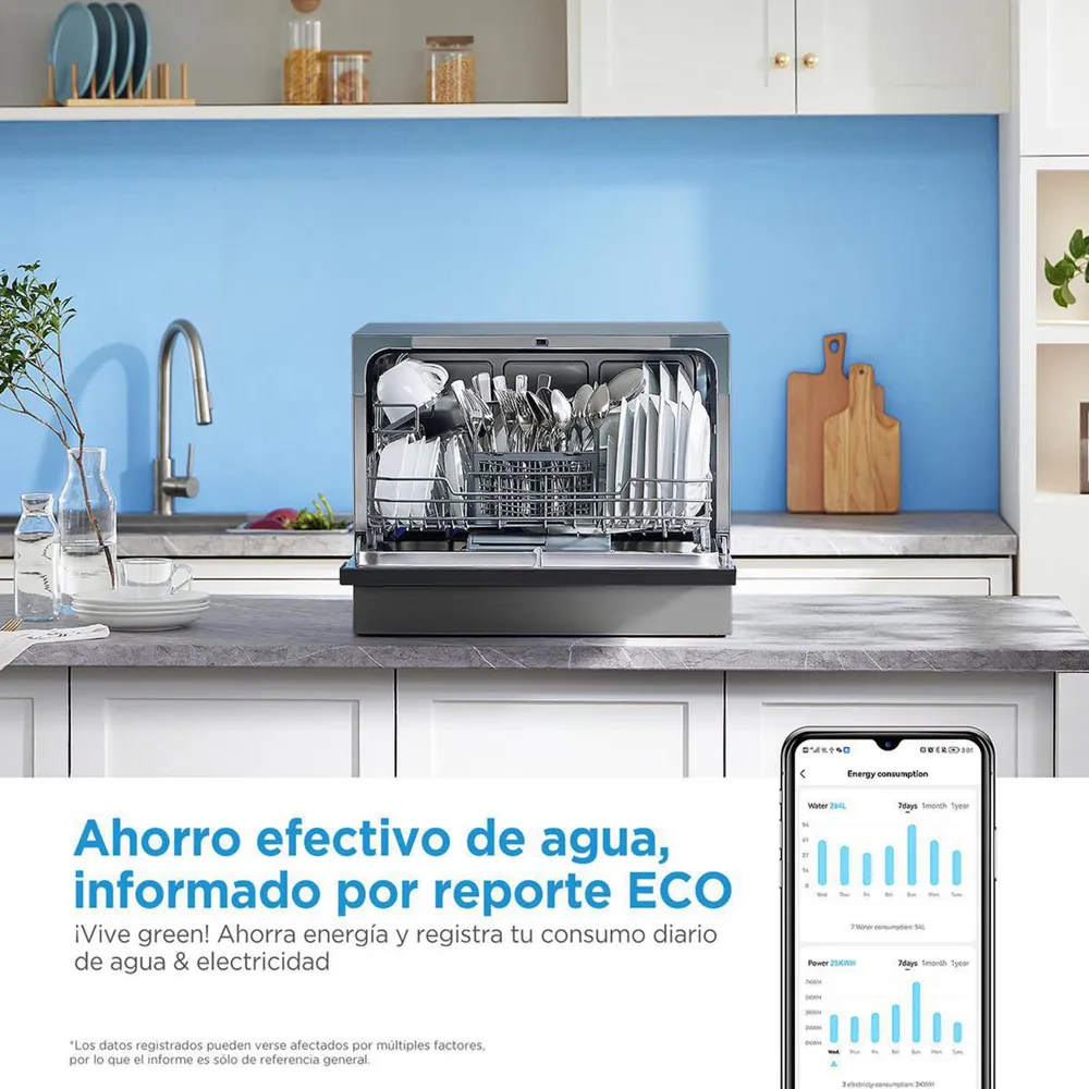 Midea MDWTF0602MS 6 Cubiertos Inox, foto 3