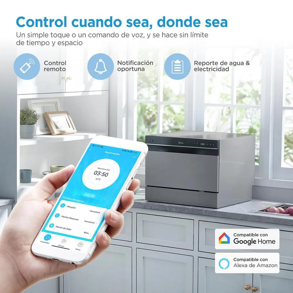 Midea MDWTF0602MS 6 Cubiertos Inox, foto 6