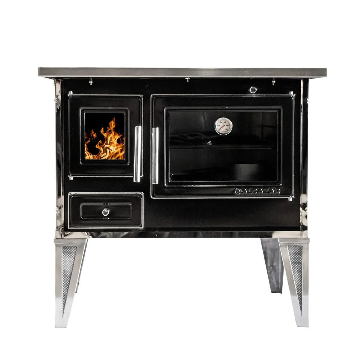 ALCAZAR - Cocina a Leña Platos Negro Cocina a Leña Calbuco L90 Negra