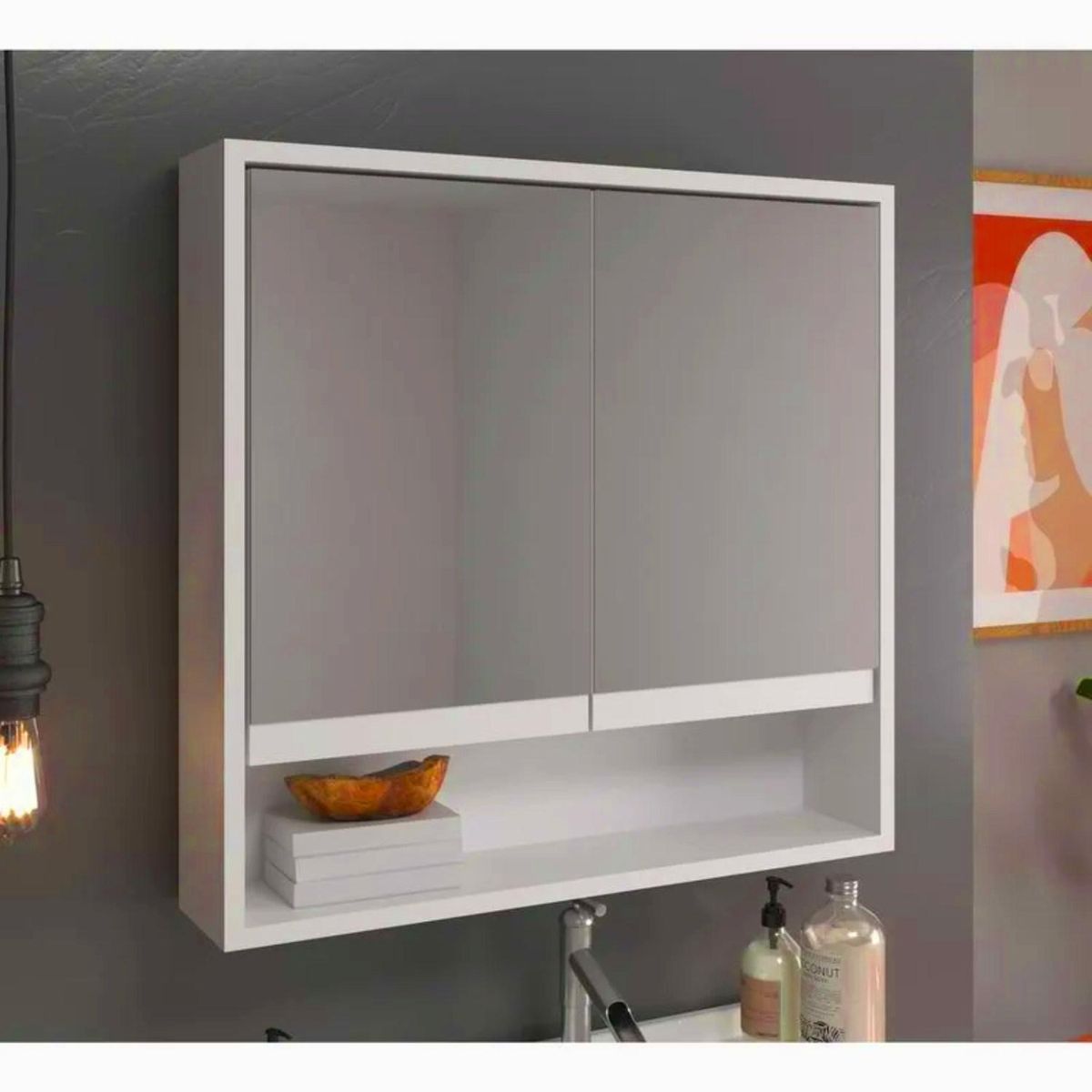 BE DESIGN - Estante Aéreo MDP 4 Nivel(es) 60x58x14 cm Blanco