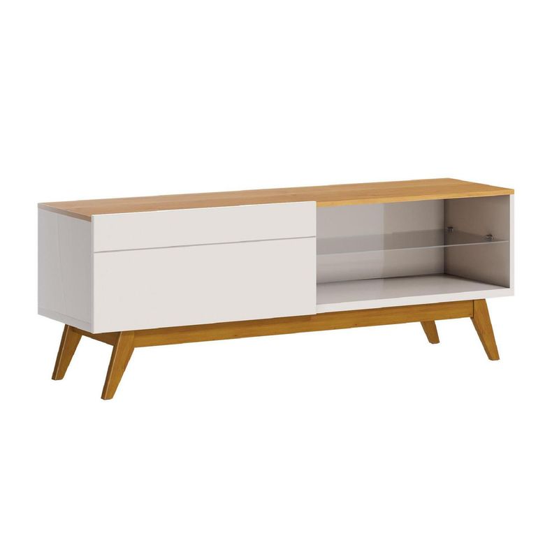 BE DESIGN - Rack TV 55 " Classic Blanco/Caramelo 146x52x40.3 cm