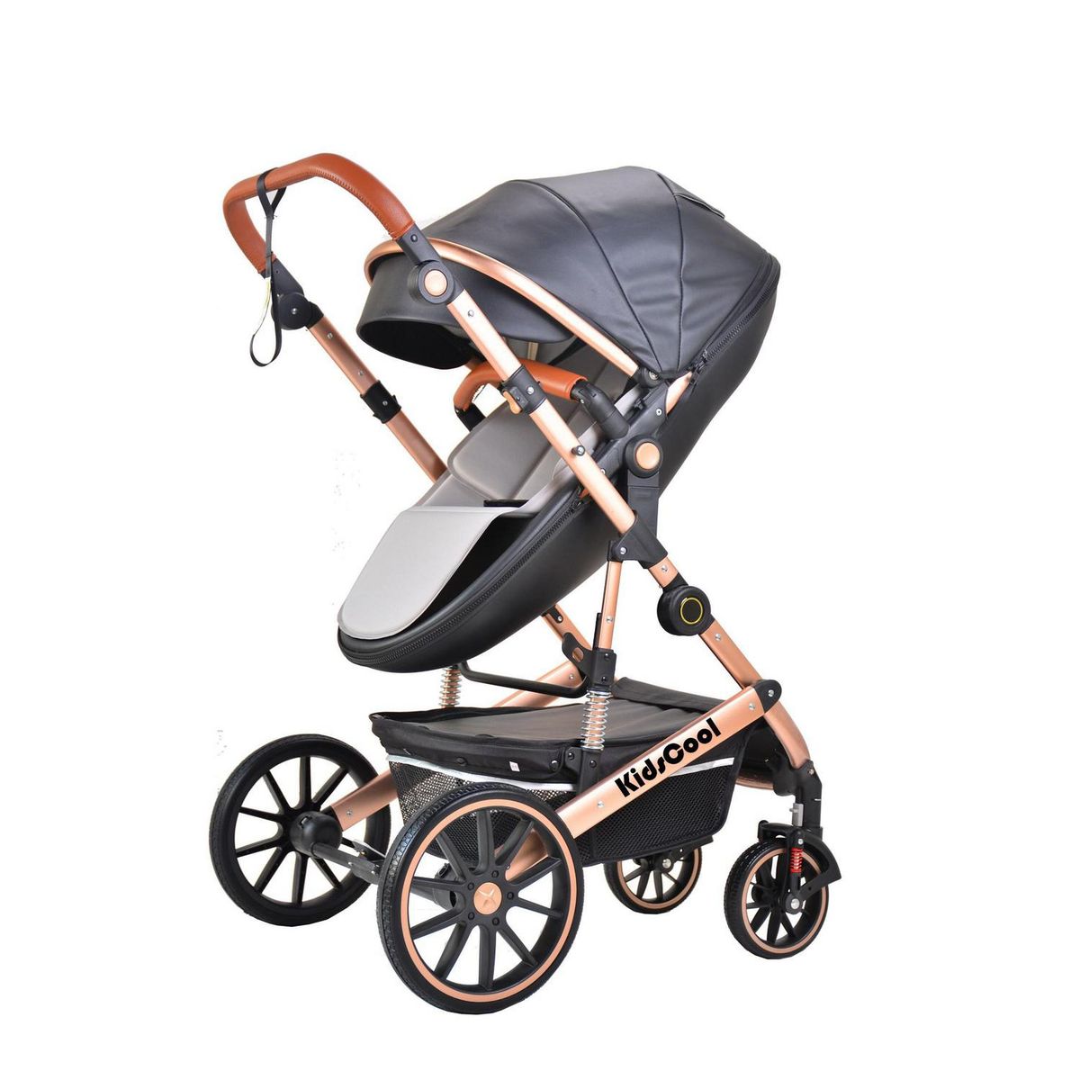 KIDSCOOL - Coche cuna negro Egg 3 funciones