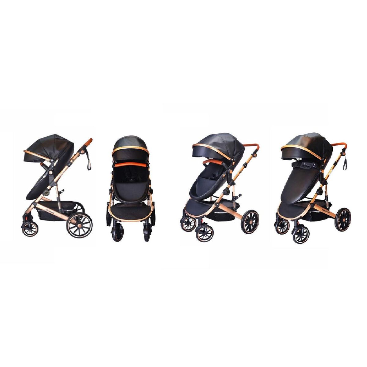 KIDSCOOL - Coche cuna negro Egg 3 funciones