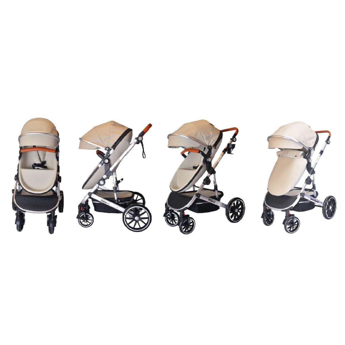 KIDSCOOL - Coche cuna gris Egg 3 funciones