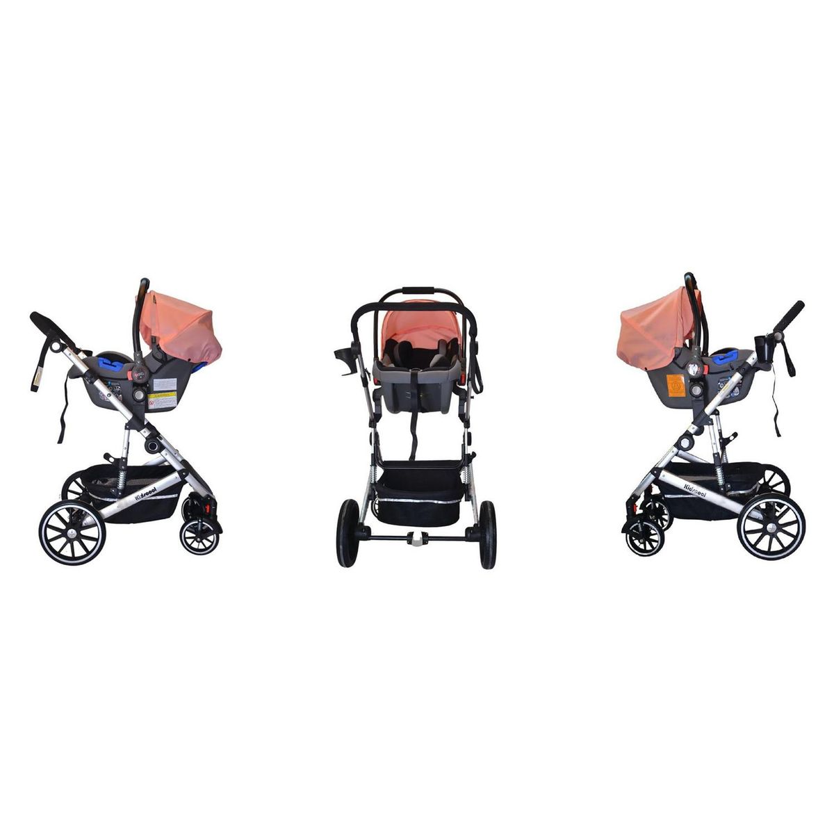 KIDSCOOL - Coche travel Lux rosado 3 funciones