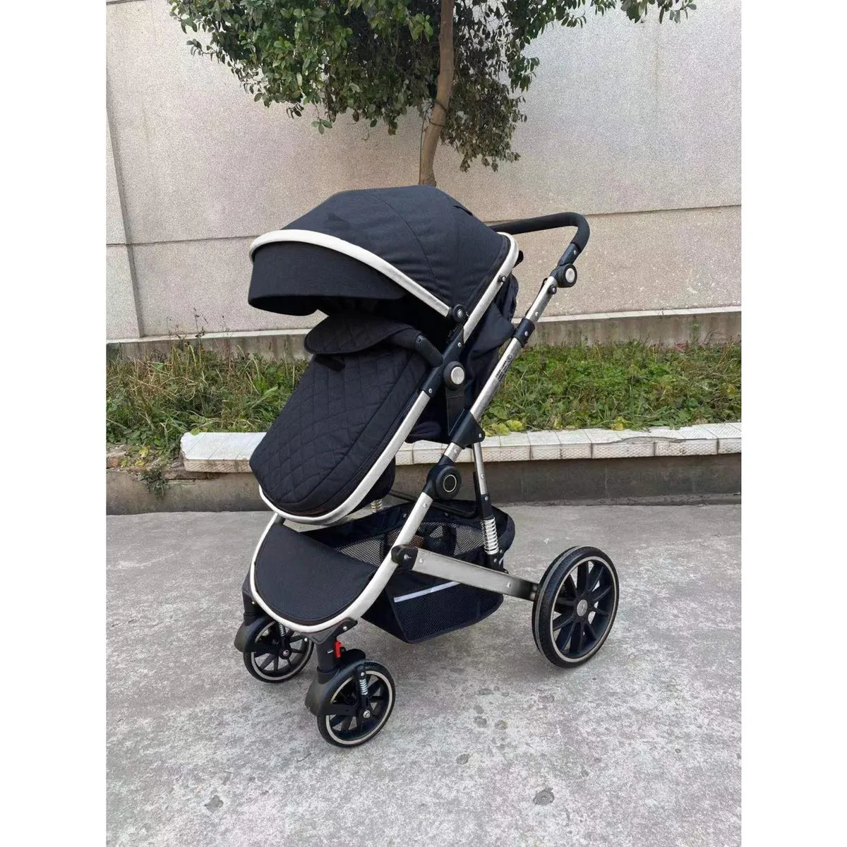 KIDSCOOL - Coche cuna Lux negro 3 funciones