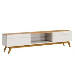 BE DESIGN - Rack TV 70 " Stand Blanco/Caramelo 180.2x52x40.3 cm