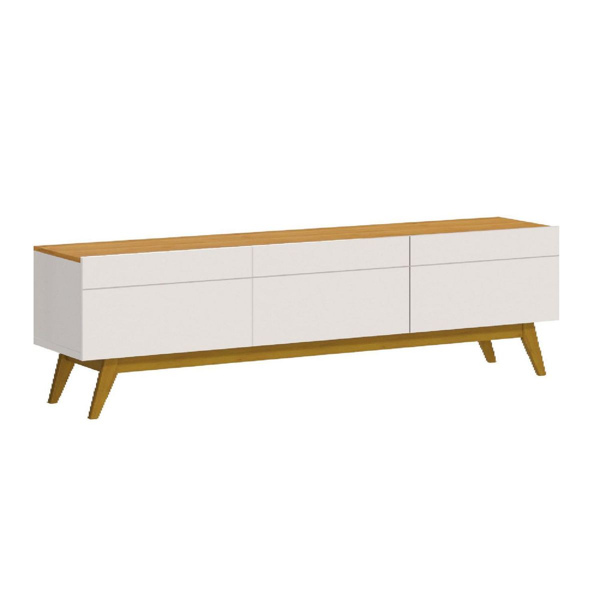 BE DESIGN - Rack TV 70 " Classic Blanco/Caramelo 180.2x52x40.3 cm