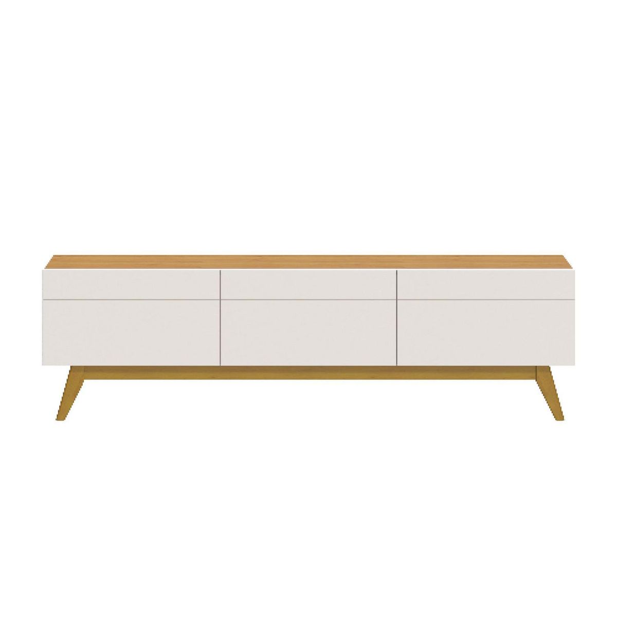 BE DESIGN - Rack TV 70 " Classic Blanco/Caramelo 180.2x52x40.3 cm