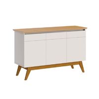 Buffet 3 Puertas Classic Blanco/Caramelo 125.2x41.3x70 cm