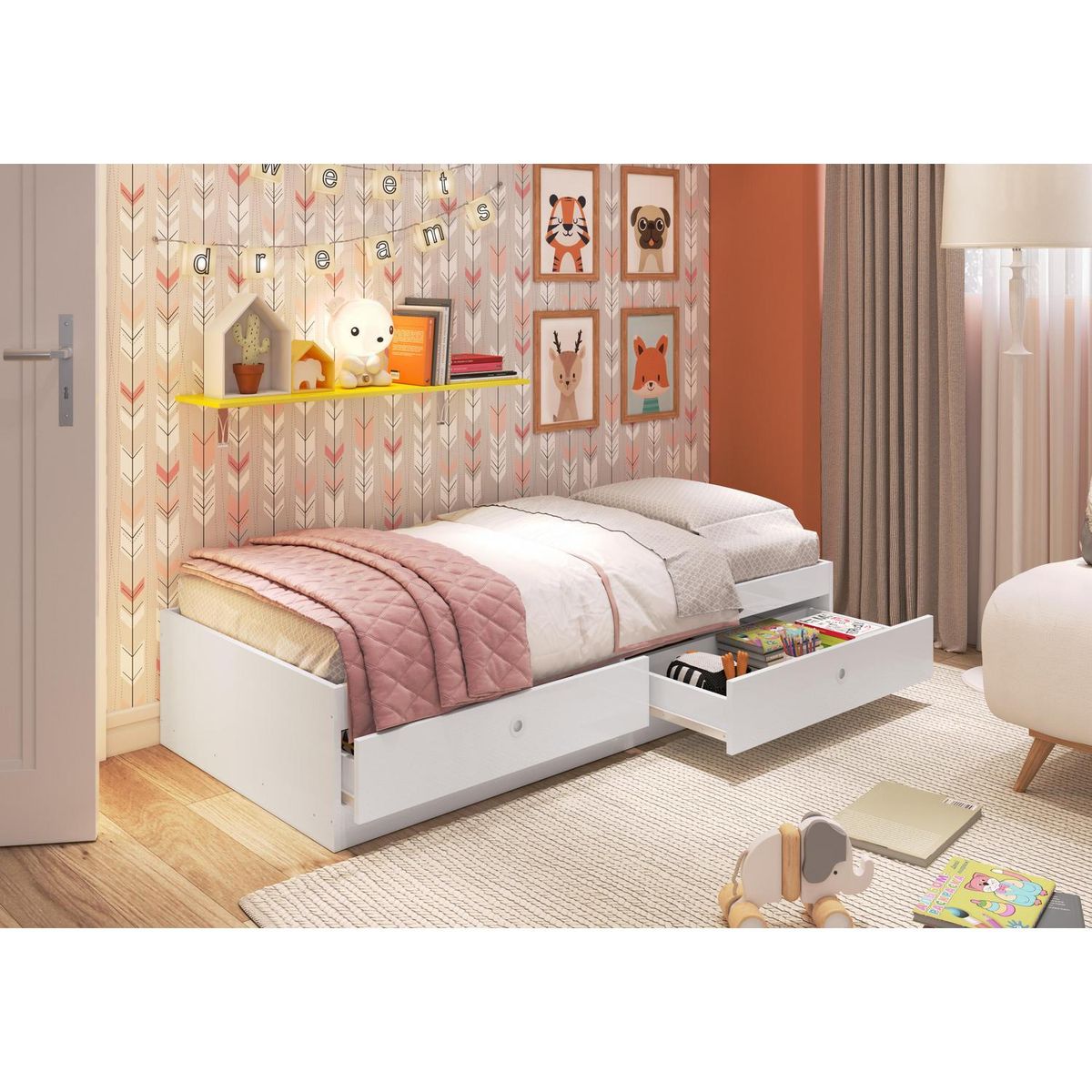 KIDSCOOL - Cama infantil Infantil CI3070BR Blanco