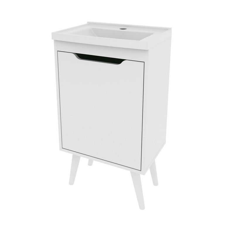 Mueble de Baño 1 Puerta con Lavamanos BN3652.0001 Blanco 44.4x78.5x30 cm