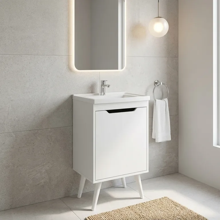 Mueble de Baño 1 Puerta con Lavamanos BN3652.0001 Blanco 44.4x78.5x30 cm
