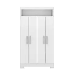 HOME MOBILI - Clóset 4 Puerta(s) 5 Repisa(s) 93,4xx35,3 cm Blanco/Rosa
