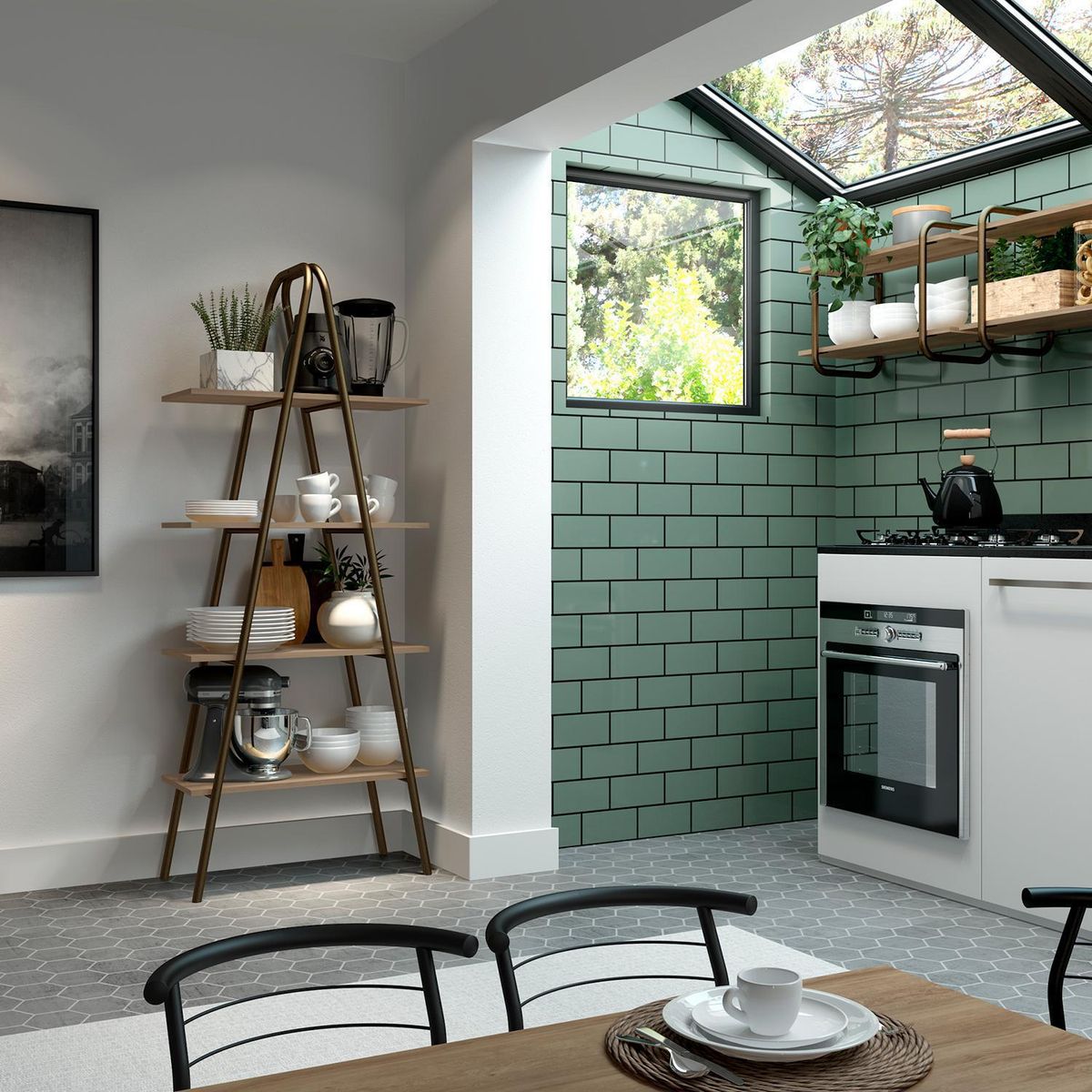 HOGA - Estante Connect Metal 4 Nivel(es) 70x175x35 cm Café