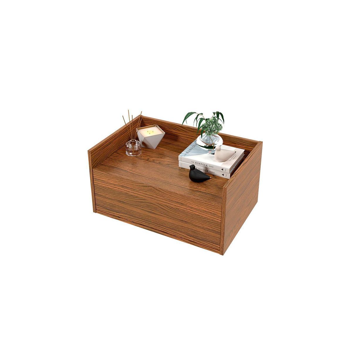 HOGA - Velador 1 Cajón(es) Alissa 60x30x40 cm Rústico