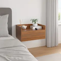 HOGA - Velador 1 Cajón(es) Alissa 60x30x40 cm Rústico