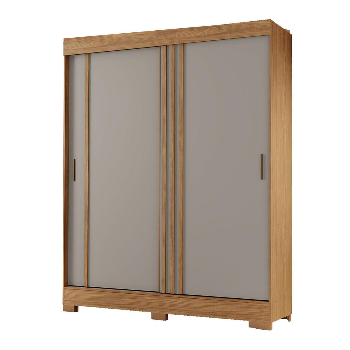 HOME MOBILI - Clóset Barbados 2 Puerta(s) 2 Cajón(es) 5 Repisa(s) 159x200x48 cm Gris/Blanco/Café