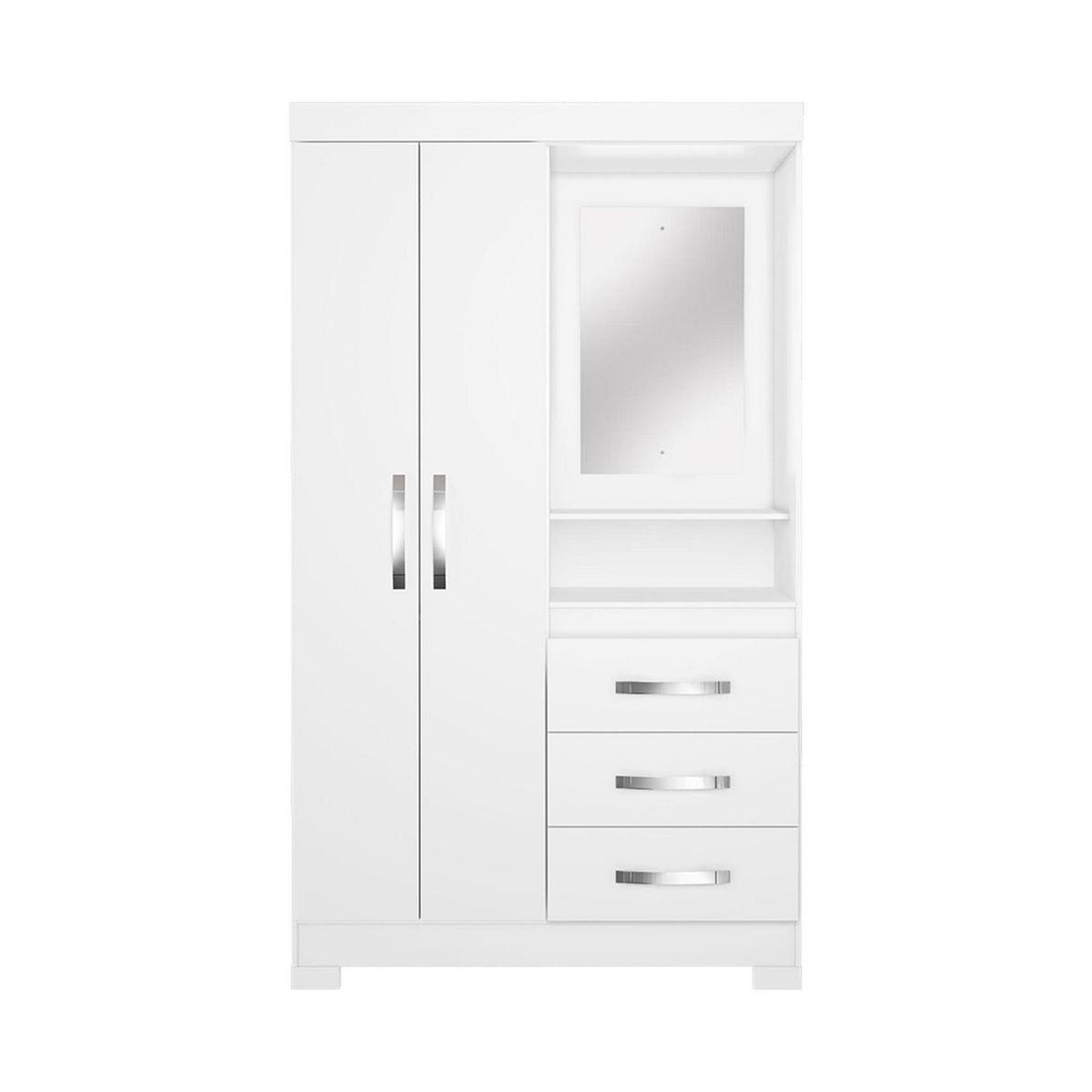 HOME MOBILI - Clóset Nepal 2 Puerta(s) 3 Cajón(es) 2 Repisa(s) 107.7x187x43.7 cm Blanco
