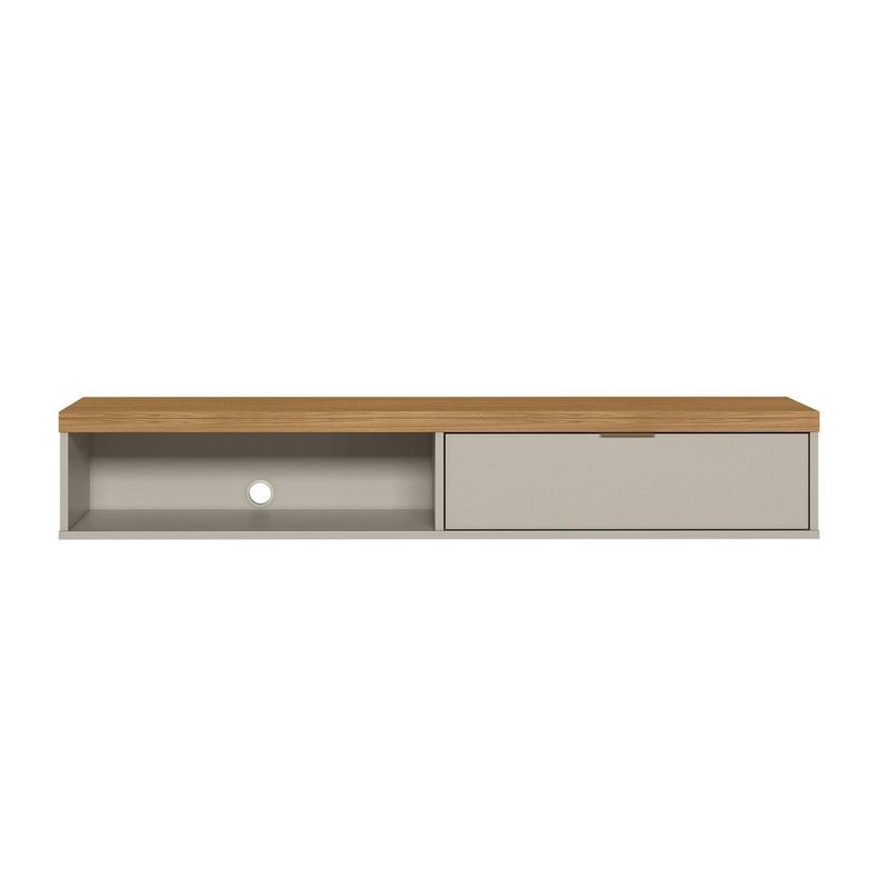 HOME MOBILI - Rack TV Aéreo 55 " Nuri Blanco/café 136x23x33 cm
