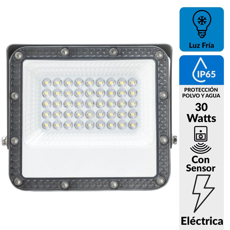 HALUX - Reflector Led con Sensor Pro 30 W IP 65 3350 lm Luz Fría