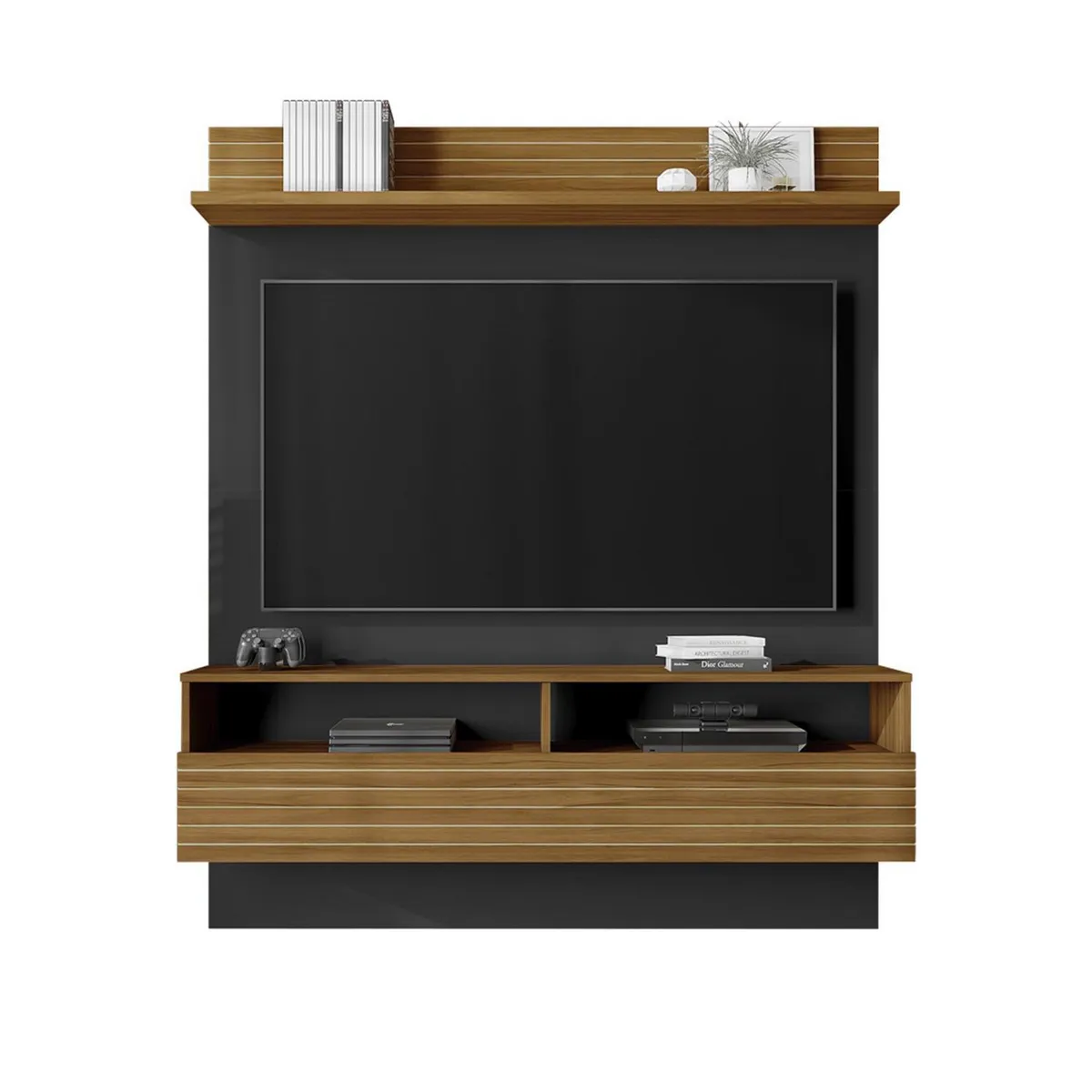 HOME MOBILI - Panel TV 55 " Nashville Negro/café 135.6x162.4x29.3 cm