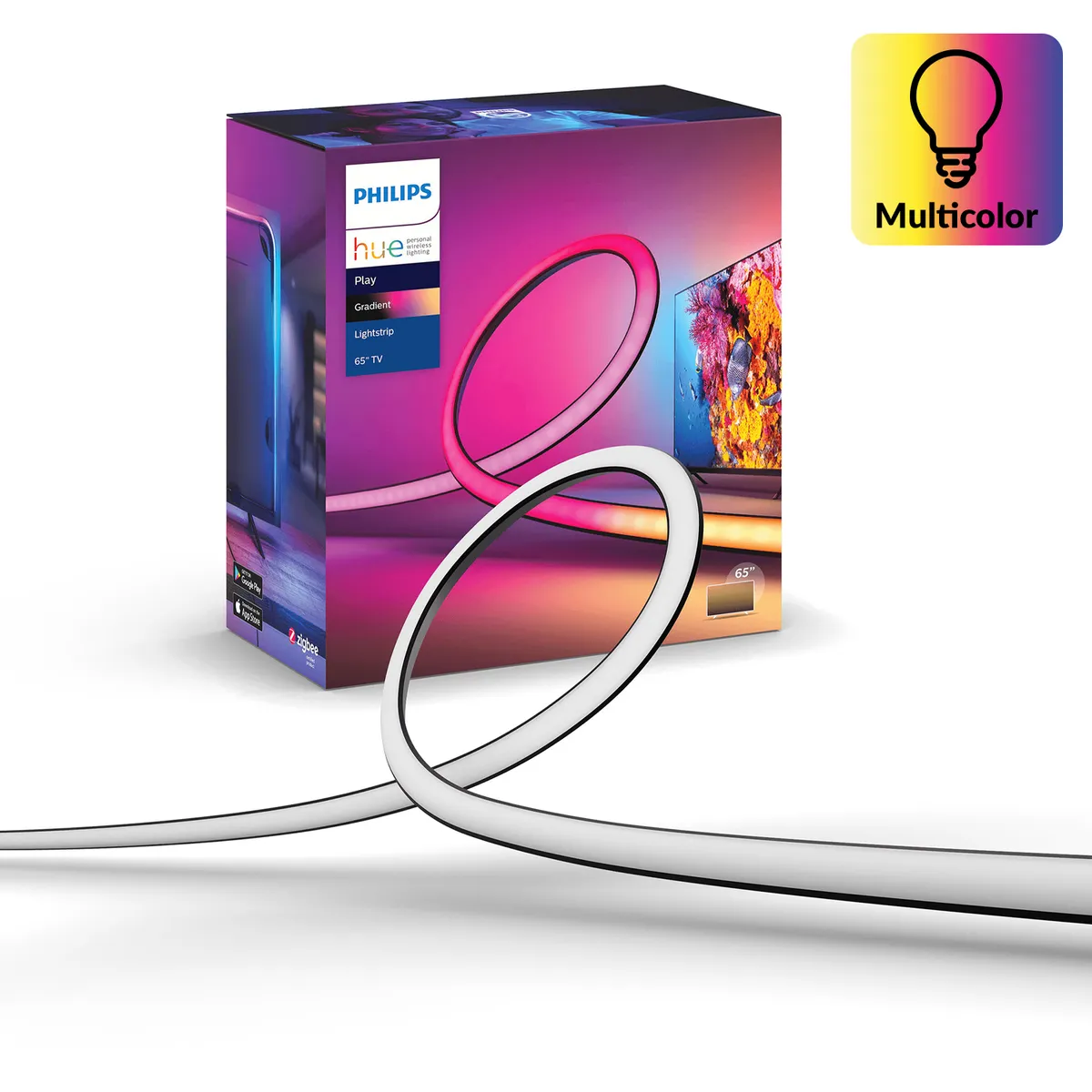 PHILIPS HUE - Cinta Led De Tv 65" Inteligente Hue Gradient Rgb 20W Bt