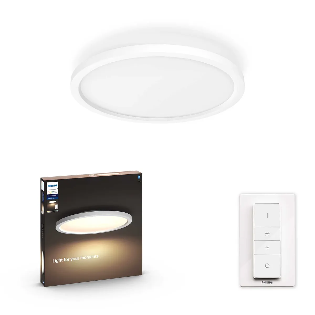PHILIPS HUE - Panel Redondo Inteligente Hue Aurrelle White Ambiance 21W