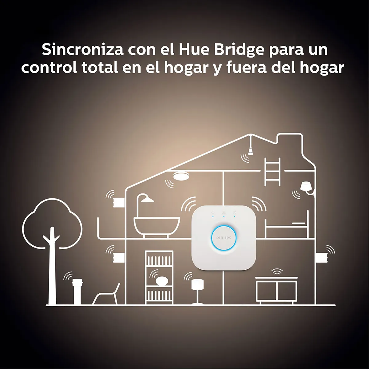 PHILIPS HUE - Panel Redondo Inteligente Hue Aurrelle White Ambiance 21W