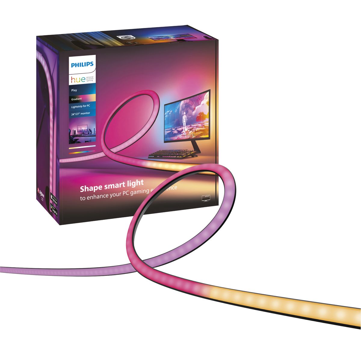 PHILIPS HUE - Cinta Led De Pc 24-27" Inteligente Hue Gradient Rgb 15W Bt