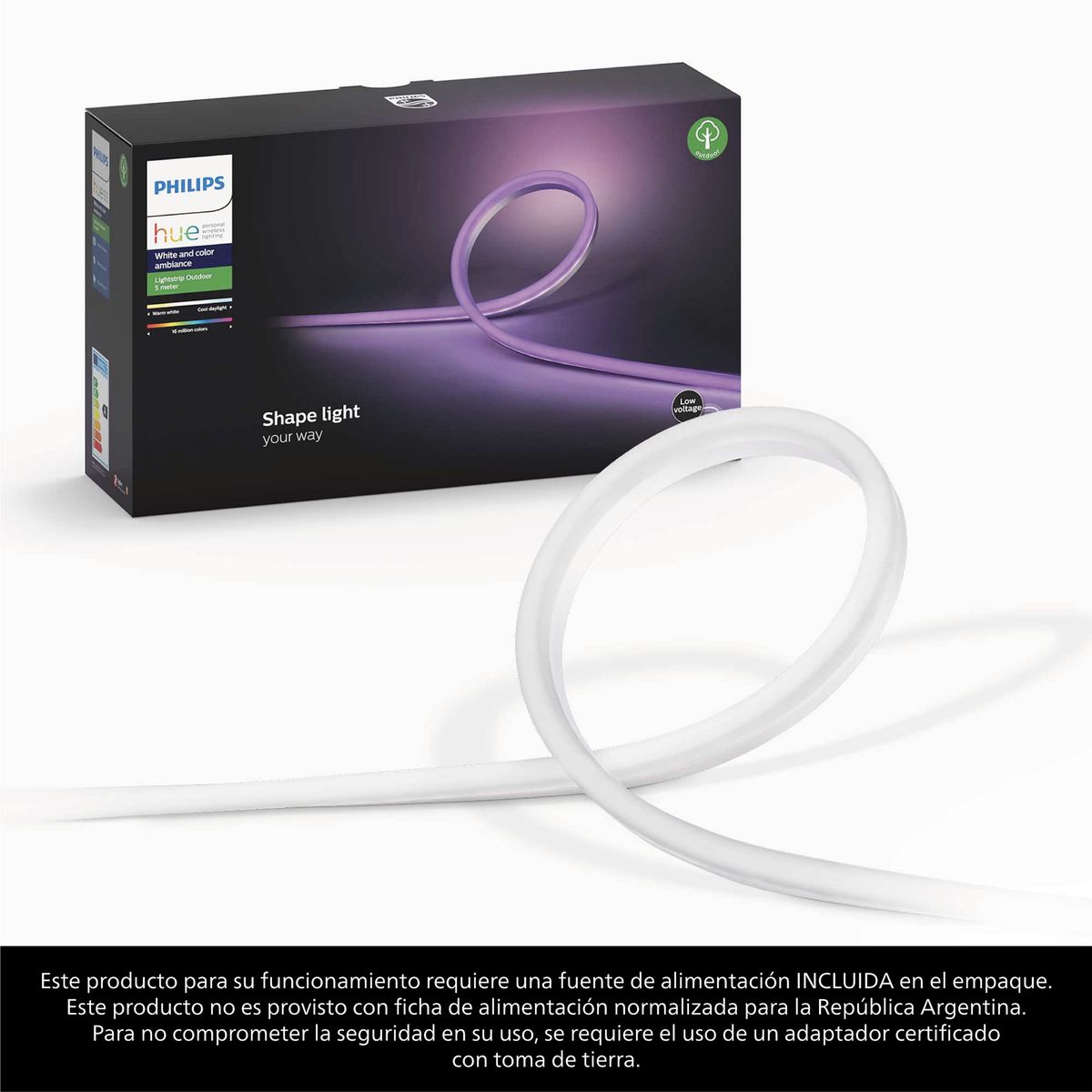 PHILIPS HUE - Cinta Inteligente Hue Lightstrip Exterior 5 m Rgb 37,5W