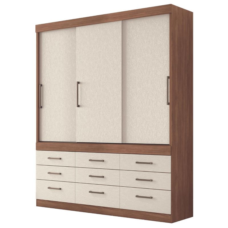 ONESSTA - Clóset Click 3 Puerta(s) 6 Repisa(s) 179.4x217.6x50.5 cm Beige/Café