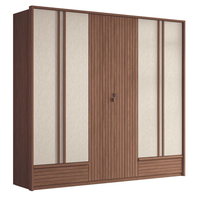 ONESSTA - Clóset Gigante Democrata 6 Puerta(s) 3 Cajón(es) 5 Repisa(s) 252.8x237.5x58.8 cm Café/Beige