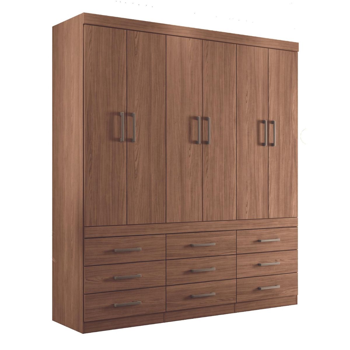 ONESSTA - Clóset 6 Puerta(s) 9 Cajón(es) 4 Repisa(s) 179.4x200x46.3 cm Café