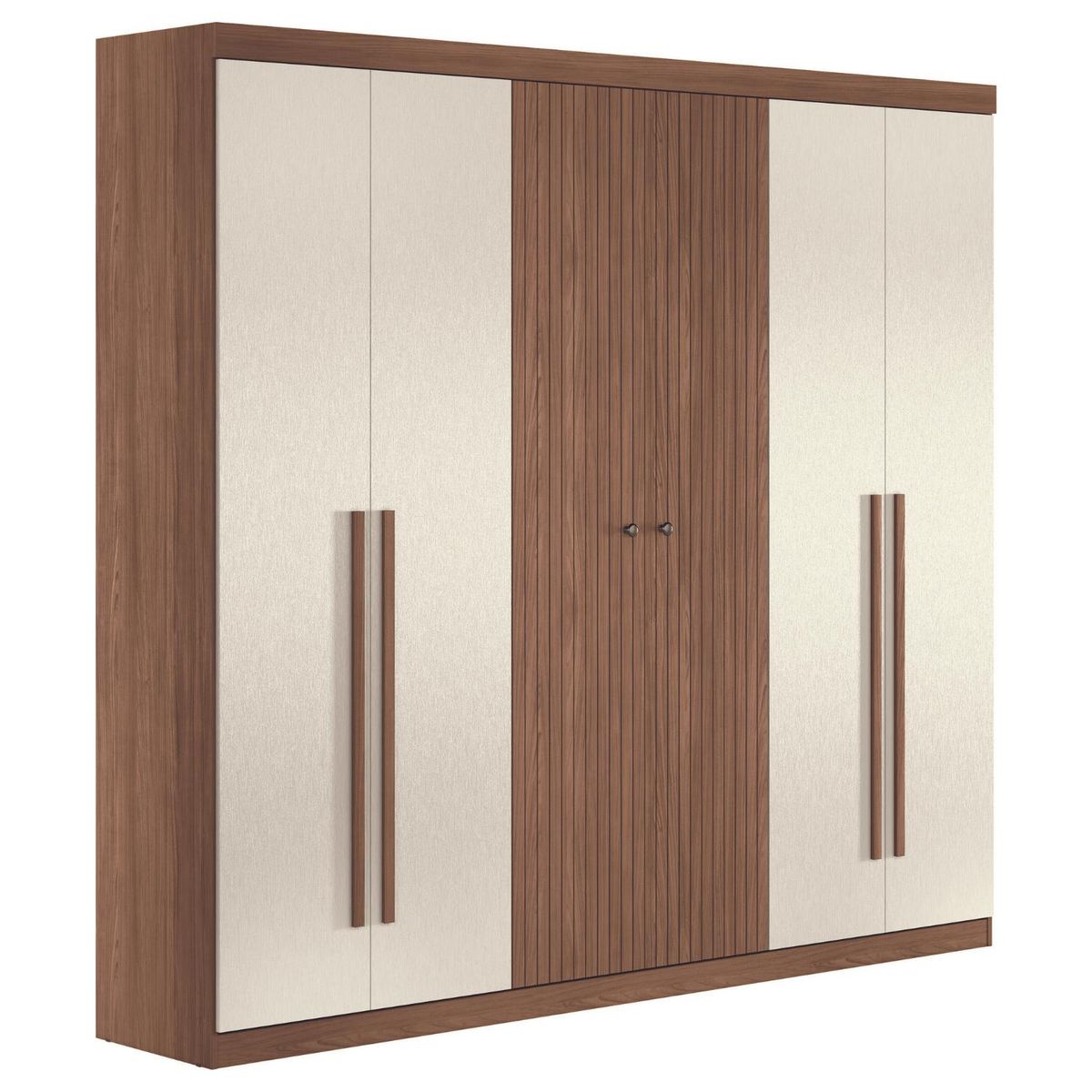 ONESSTA - Clóset Buriti 6 Puerta(s) 4 Cajón(es) 5 Repisa(s) 231.6x219x46.3 cm Café/Beige