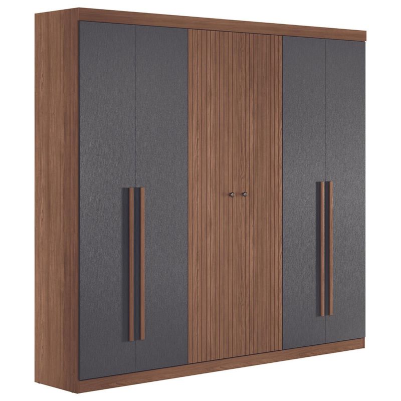 ONESSTA - Clóset Buriti 6 Puerta(s) 4 Cajón(es) 5 Repisa(s) 231.6x219x46.3 cm Café/Grafito