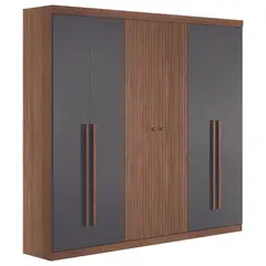ONESSTA - Clóset Buriti 6 Puerta(s) 5 Repisa(s) 231.6x219x46.3 cm Café/Grafito