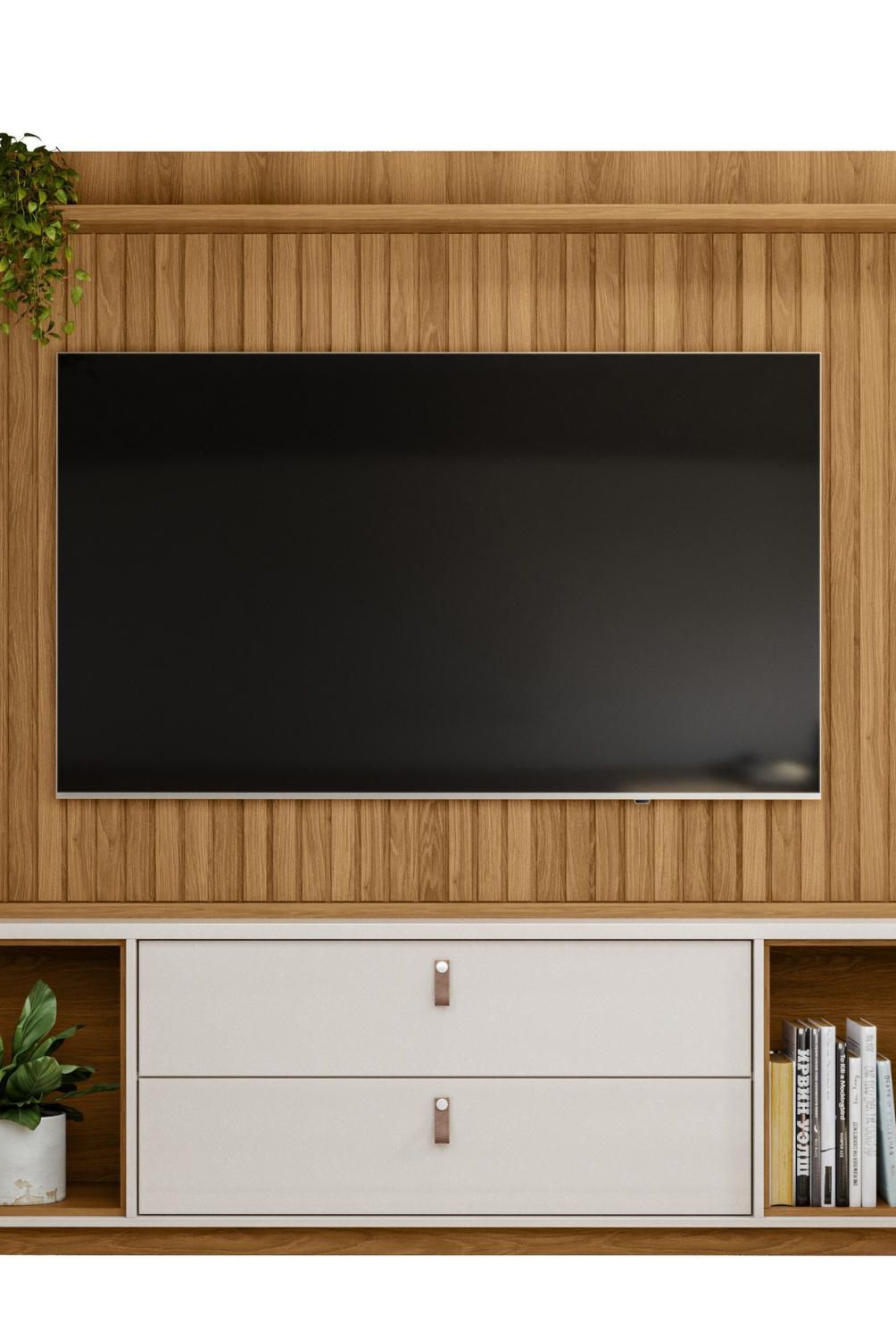 ONESSTA - Home estante 75 " Dakar Café y blanco 183x185x39 cm