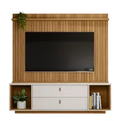 ONESSTA - Home estante 75 " Dakar Café y blanco 183x185x39 cm