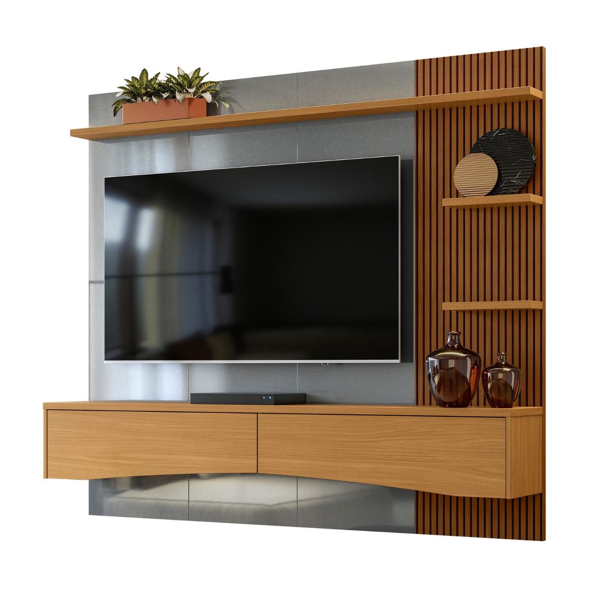 ONESSTA - Home estante 65 " Aurora Gris 180x160x33 cm