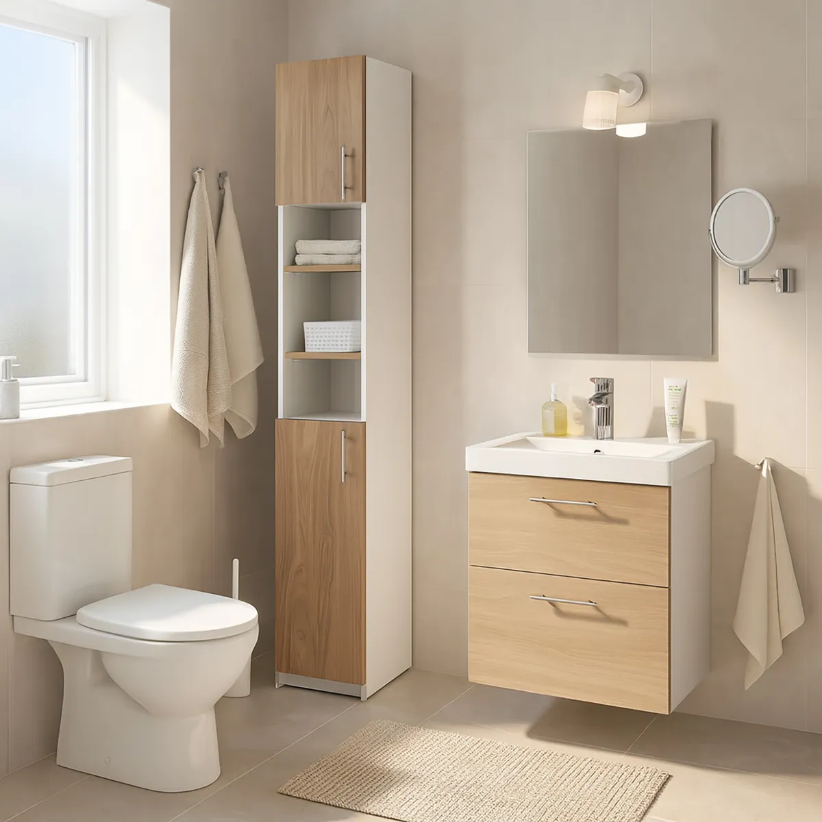 CIC - Mueble de Baño Estante Organizador 2 Puertas