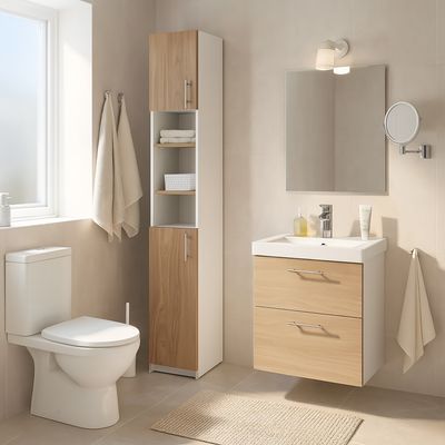 Imagen 2 del producto Mueble Baño Estante Organizador 2 Puertas 30X180 Cm