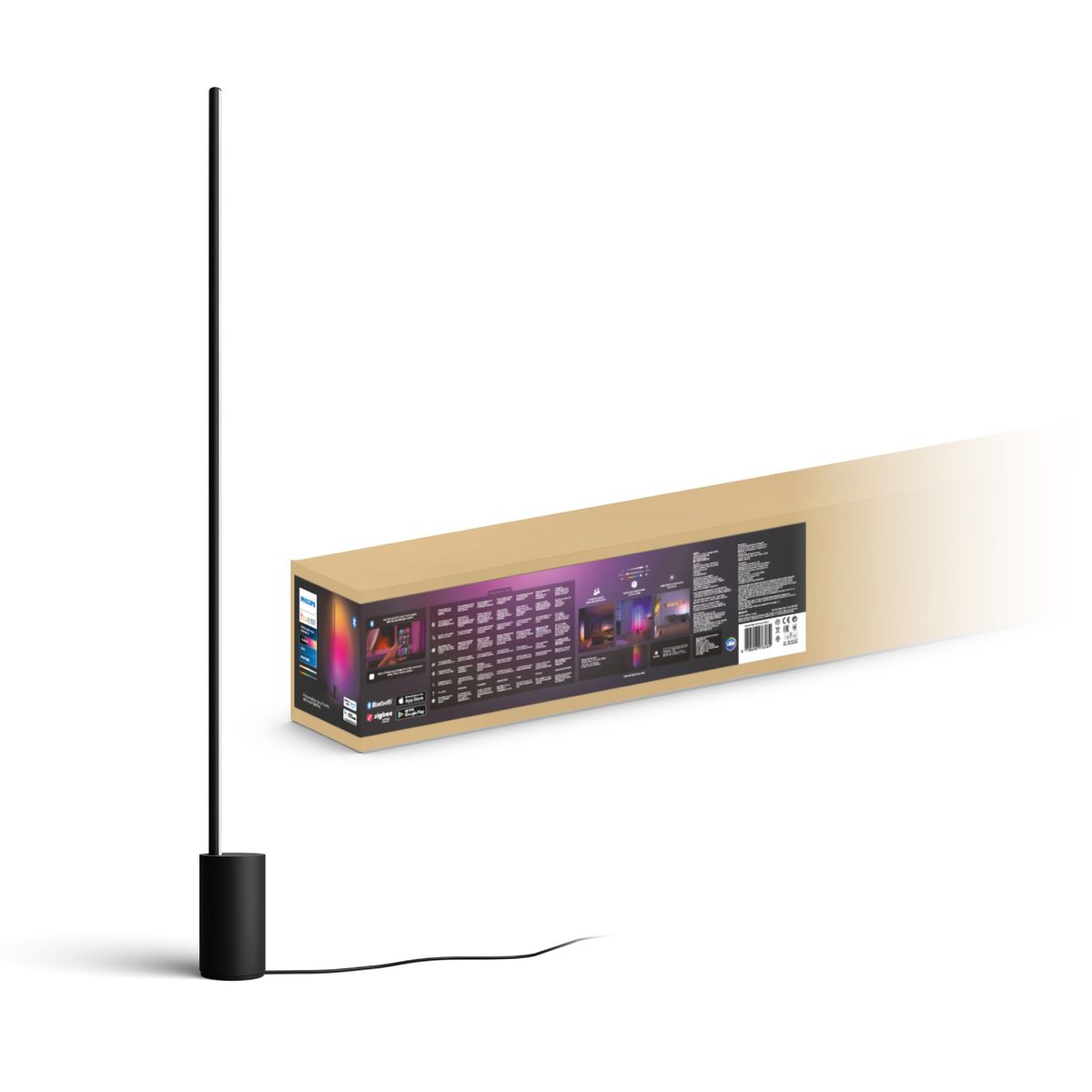 PHILIPS HUE - Lámpara de Pie Gradient Signe Negro 11.1x145.8 cm
