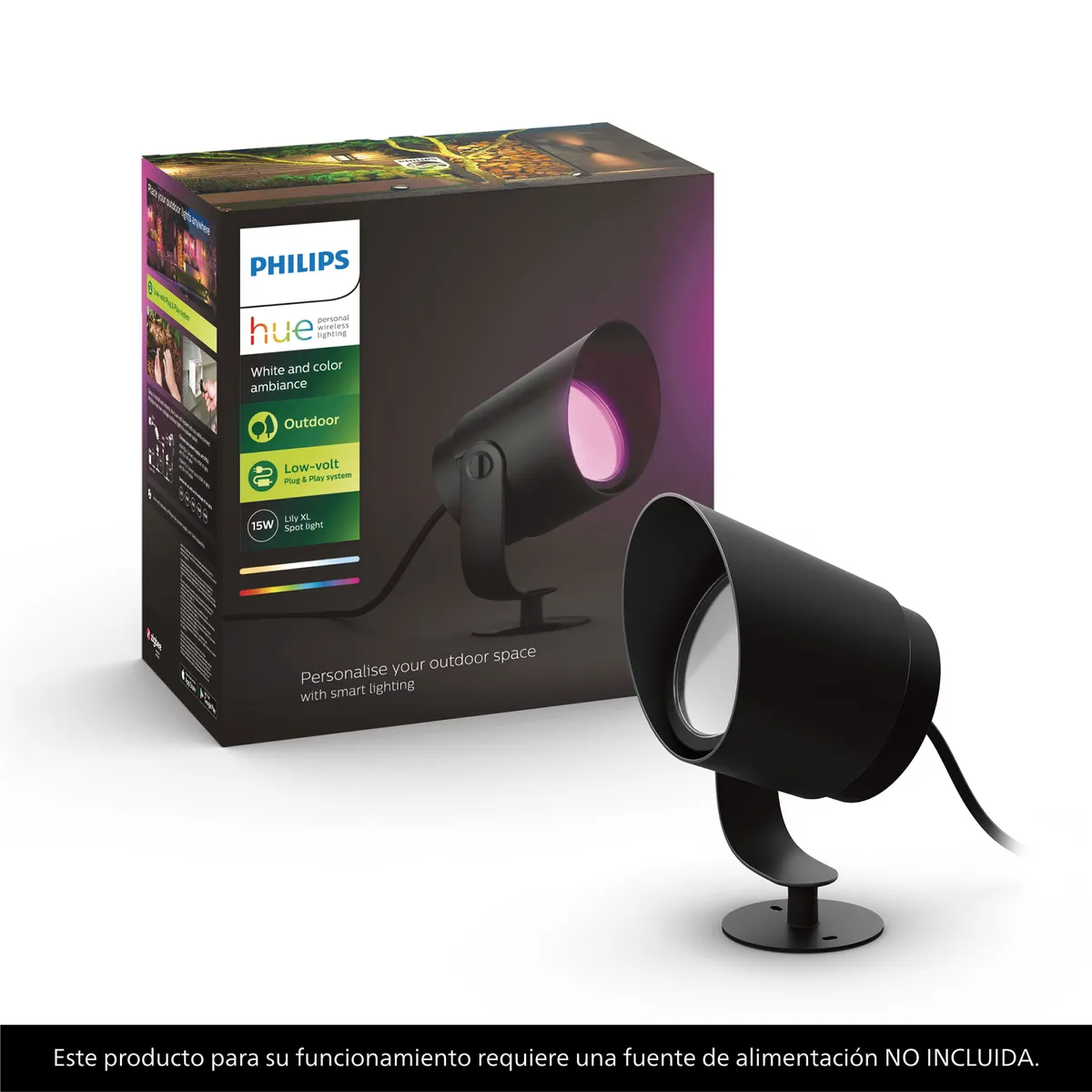PHILIPS HUE - Foco/Estaca Inteligente Hue Lily Exterior Rgb 15W