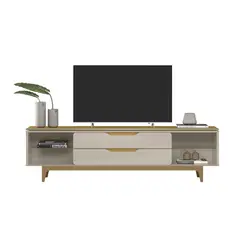 HOME MOBILI - Rack TV 65 " Angel Blanco/café 218x60x38 cm