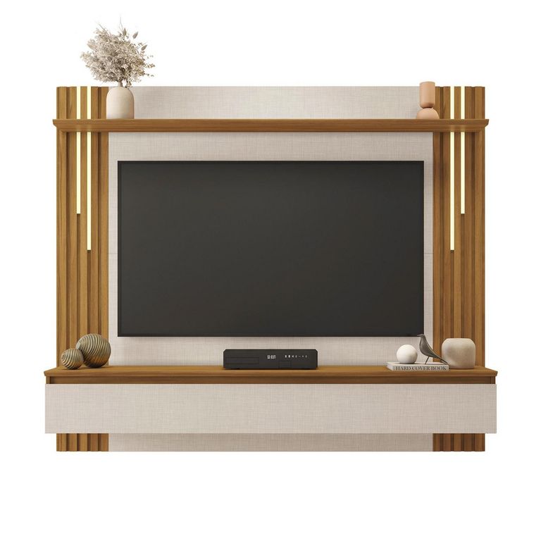 HOME MOBILI Panel TV 65 " Nairobi Blanco/Café 180x161x33 cm