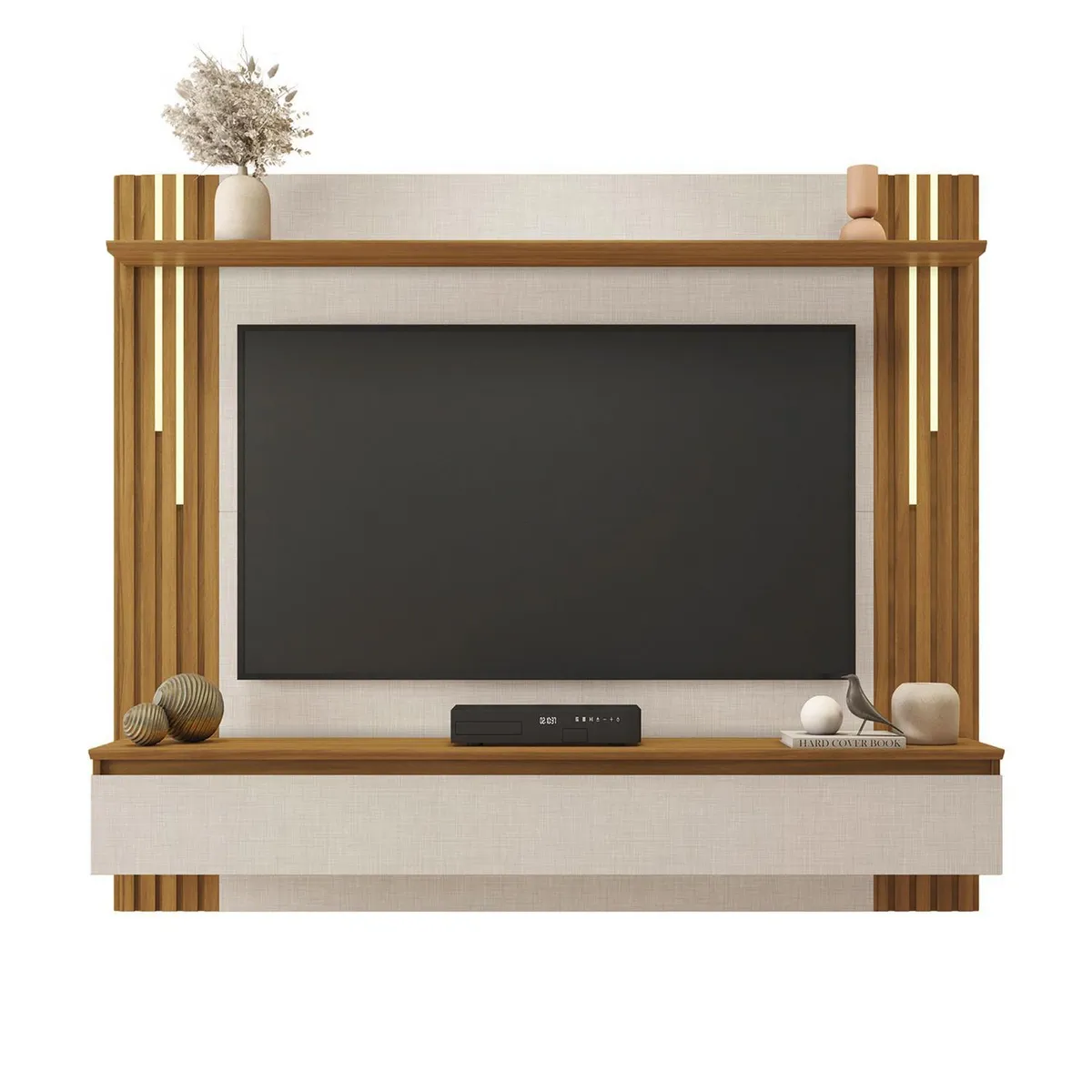 HOME MOBILI - Panel TV 65 " Nairobi Blanco/Café 180x161x33 cm