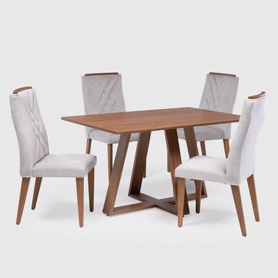 Imagen 2 del producto Juego de Comedor Megan 4 Sillas Mesa Rectangular 90x74,7x135 cm Café